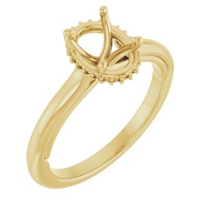 14K Yellow Gold 8x6 mm Oval Engagement Ring Mounting