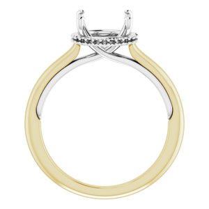 18K Yellow/White Gold 8.8 mm Round Engagement Ring Mounting