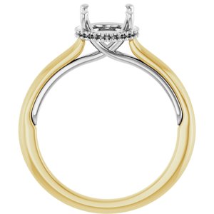 14K Yellow/White Gold 9x7 mm Oval Engagement Ring Mounting
