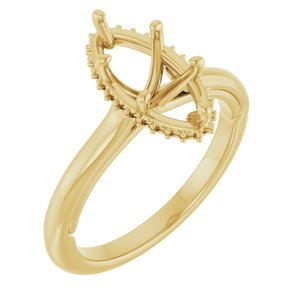14K Yellow Gold 12x6 mm Marquise Engagement Ring Mounting
