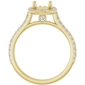 14K Yellow Gold 8x6 mm Oval 3/8 CTW Lab-Grown Diamond Semi-Set Engagement Ring