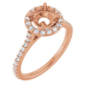 14K Rose Gold 6.5 mm Round 3/8 CTW Natural Diamond Semi-Set Engagement Ring