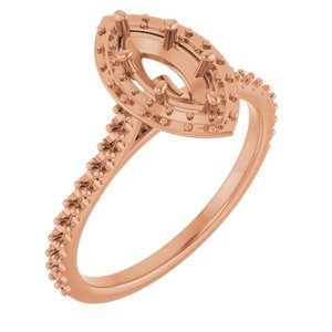 14K Rose Gold  9x4.5 mm Marquise Engagement Ring Mounting