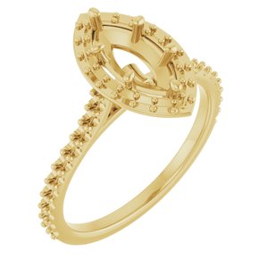 14K Yellow Gold  10x5 mm Marquise Engagement Ring Mounting