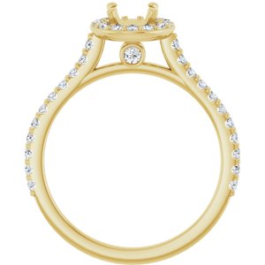 14K Yellow Gold 5.2 mm Round 1/3 CTW Natural Diamond Semi-Set Engagement Ring
