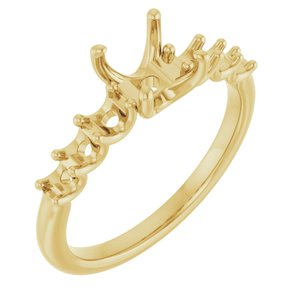 14K Yellow Gold  6.5 mm Round Engagement Ring Mounting