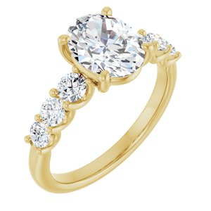 14K Yellow Gold 9x7 mm Oval 5/8 CTW Lab-Grown Diamond Semi-Set Engagement Ring