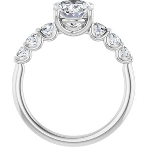 Platinum 9x7 mm Oval 5/8 CTW Lab-Grown Diamond Semi-Set Engagement Ring