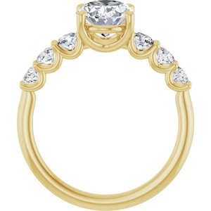 14K Yellow Gold 9x7 mm Oval 5/8 CTW Lab-Grown Diamond Semi-Set Engagement Ring