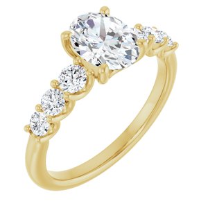 14K Yellow Gold 8x6 mm Oval 1/2 CTW Lab-Grown Diamond Semi-Set Engagement Ring