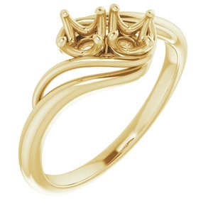 14K Yellow Gold  4.1 mm Round Engagement Ring Mounting