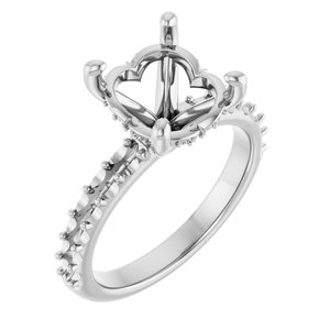 14K White Gold  11x9 mm Oval Engagement Ring Mounting
