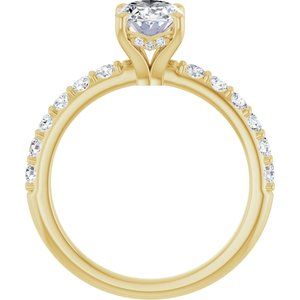 14K Yellow Gold 8x 6 mm Oval 1/2 CTW Lab-Grown Diamond Semi-Set Engagement Ring