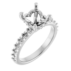 14K White Gold  10x8 mm Oval Engagement Ring Mounting