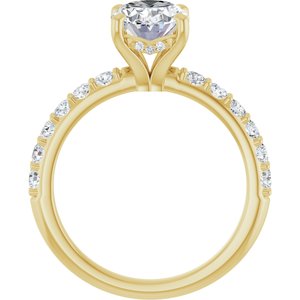 14K Yellow Gold 9x 7 mm Oval 1/2 CTW Lab-Grown Diamond Semi-Set Engagement Ring