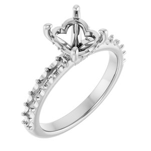 14K White Gold  9x7 mm Oval Engagement Ring Mounting