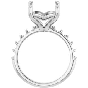 Platinum  12x10 mm Emerald Engagement Ring Mounting