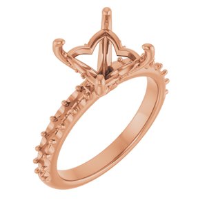 14K Rose Gold  7x7 mm Square Engagement Ring Mounting
