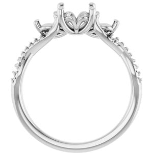 10K White Gold  6.5 mm Round Engagement Ring Mounting