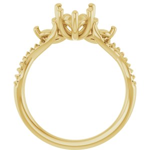10K Yellow Gold  10x7 mm Pear Engagement Ring Mounting