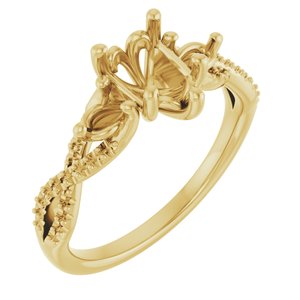 14K Yellow Gold  8x6 mm Pear Engagement Ring Mounting