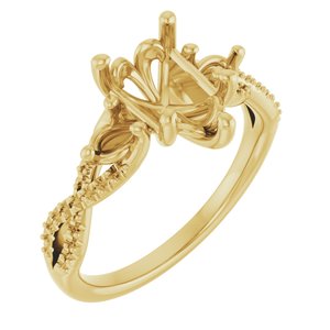 10K Yellow Gold  10x7 mm Pear Engagement Ring Mounting