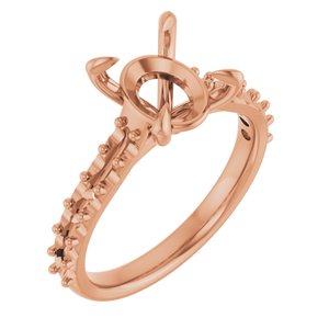 14K Rose Gold  10x8 mm Oval Engagement Ring Mounting