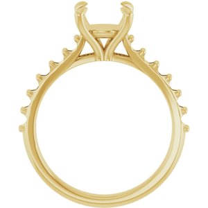 18K Yellow Gold  8 mm Round Engagement Ring Mounting