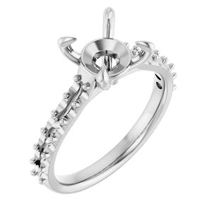Platinum  8.2 mm Round Engagement Ring Mounting