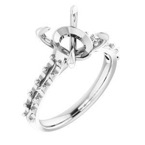 14K White Gold  11x9 mm Oval Engagement Ring Mounting