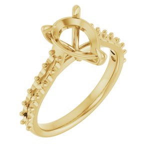 14K Yellow Gold  10x7 mm Pear Engagement Ring Mounting