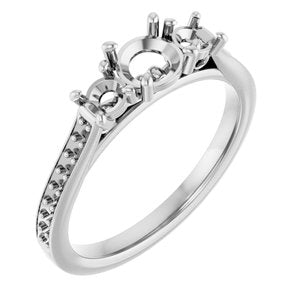 Platinum  5.2 mm Round Engagement Ring Mounting