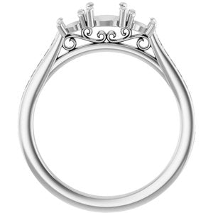 Platinum  5.2 mm Round Engagement Ring Mounting
