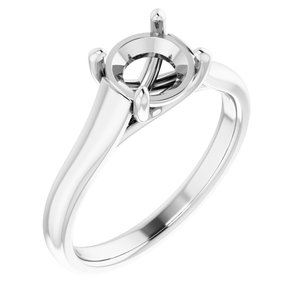14K White Gold 7 mm Round Solitaire Engagement Ring Mounting