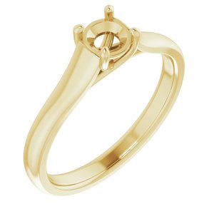 14K Yellow Gold 4.8 mm Round Solitaire Engagement Ring Mounting