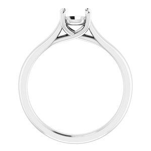 14K White Gold 5.5 mm Round Solitaire Engagement Ring Mounting