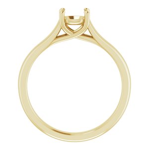 14K Yellow Gold 5.5 mm Round Solitaire Engagement Ring Mounting