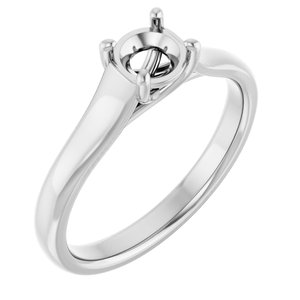 14K White Gold 5.2 mm Round Solitaire Engagement Ring Mounting