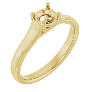 14K Yellow Gold 5.2 mm Round Solitaire Engagement Ring Mounting