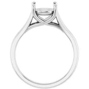 14K White Gold 8 mm Round Solitaire Engagement Ring Mounting