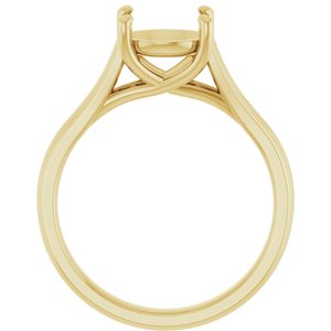 14K Yellow Gold 8 mm Round Solitaire Engagement Ring Mounting