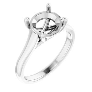 14K White Gold 8.8 mm Round Solitaire Engagement Ring Mounting