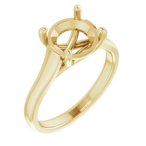 14K Yellow Gold 8.8 mm Round Solitaire Engagement Ring Mounting
