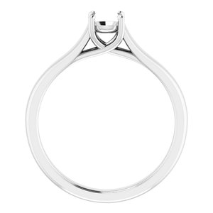 14K White Gold 4.8 mm Round Solitaire Engagement Ring Mounting