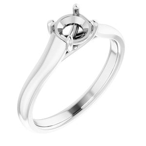 14K White Gold 5.5 mm Round Solitaire Engagement Ring Mounting