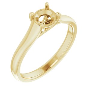 18K Yellow Gold 5.5 mm Round Solitaire Engagement Ring Mounting