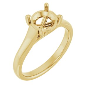 14K Yellow Gold 7.4 mm Round Solitaire Engagement Ring Mounting
