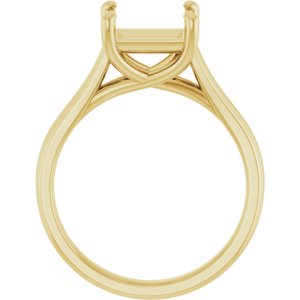 14K Yellow Gold 7.5 mm Square Solitaire Engagement Ring Mounting