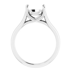14K White Gold 8.8 mm Round Solitaire Engagement Ring Mounting