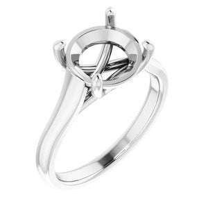 14K White Gold 9.4 mm Round Solitaire Engagement Ring Mounting